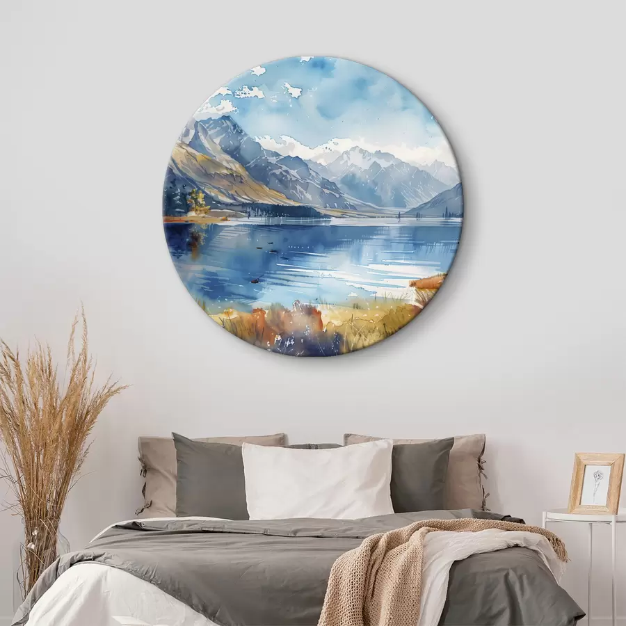 carta da parati Acquerello paesaggio montano, colori autunnali nr. r40308