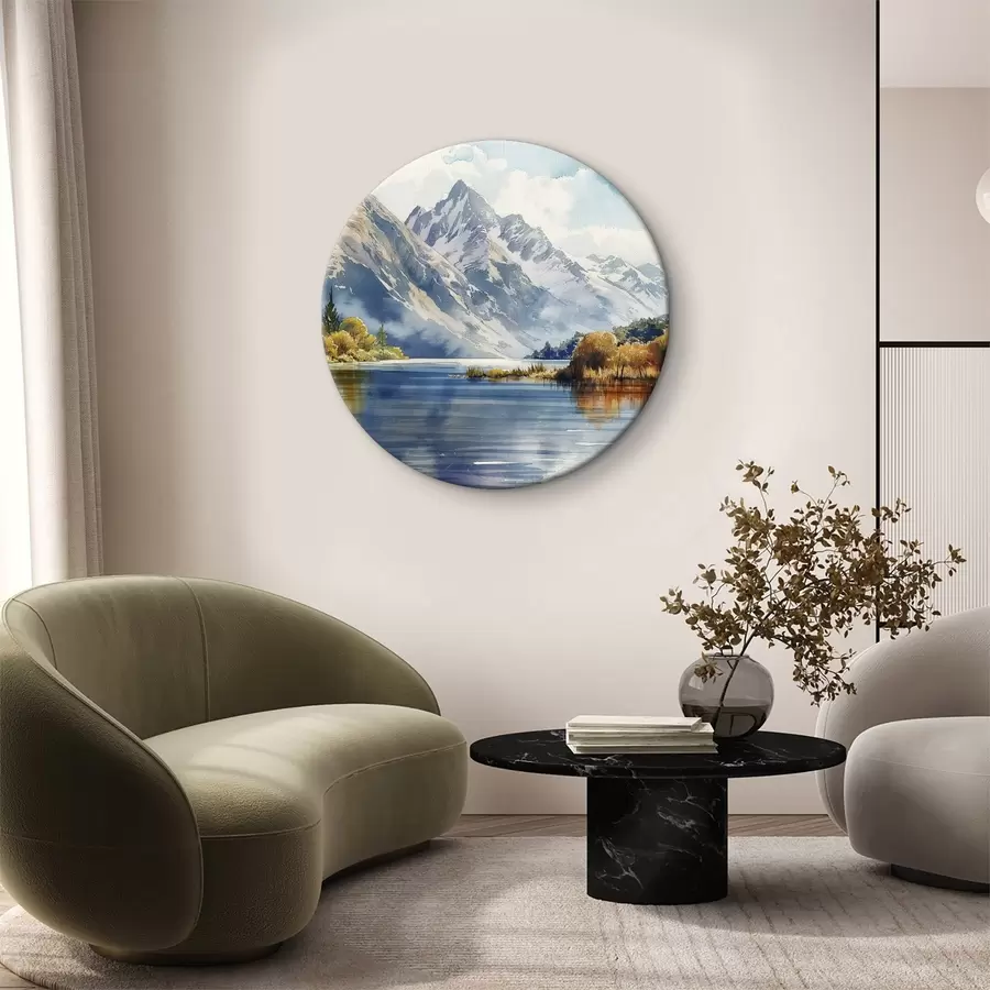 carta da parati Paesaggio autunnale di montagne, fiume, alberi nr. r40309