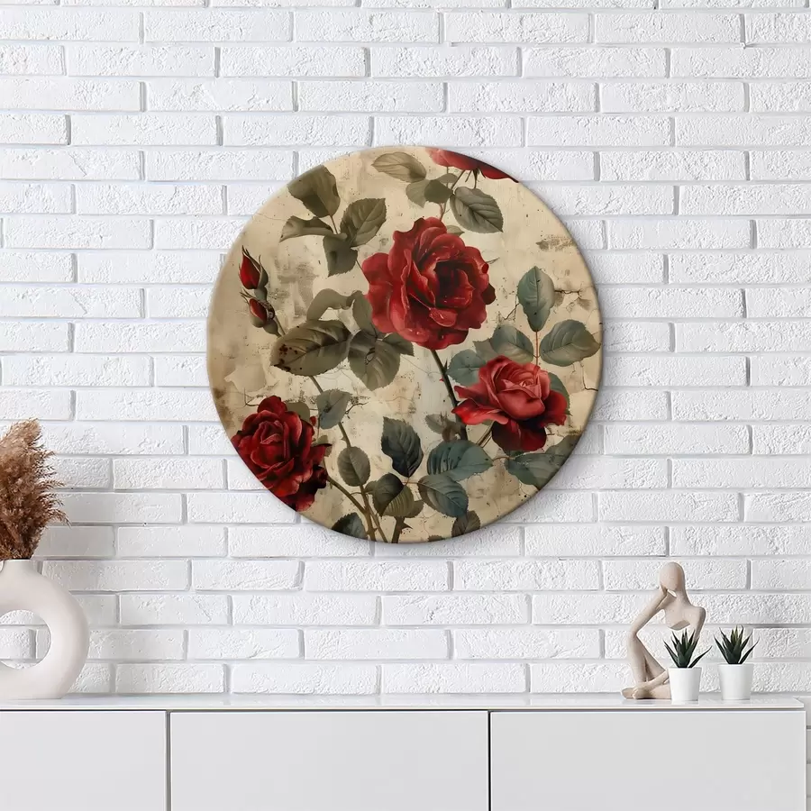 carta da parati Rose rosse in stile vintage nr. r40439