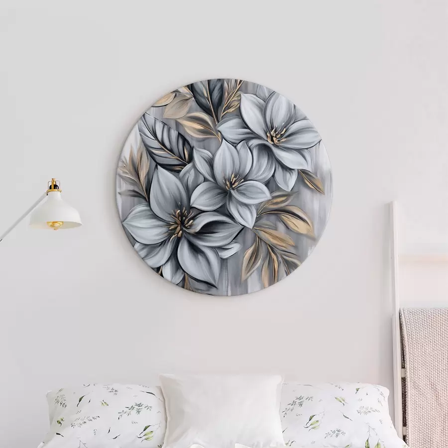 carta da parati Fiori in tonalità di grigio nr. r40454