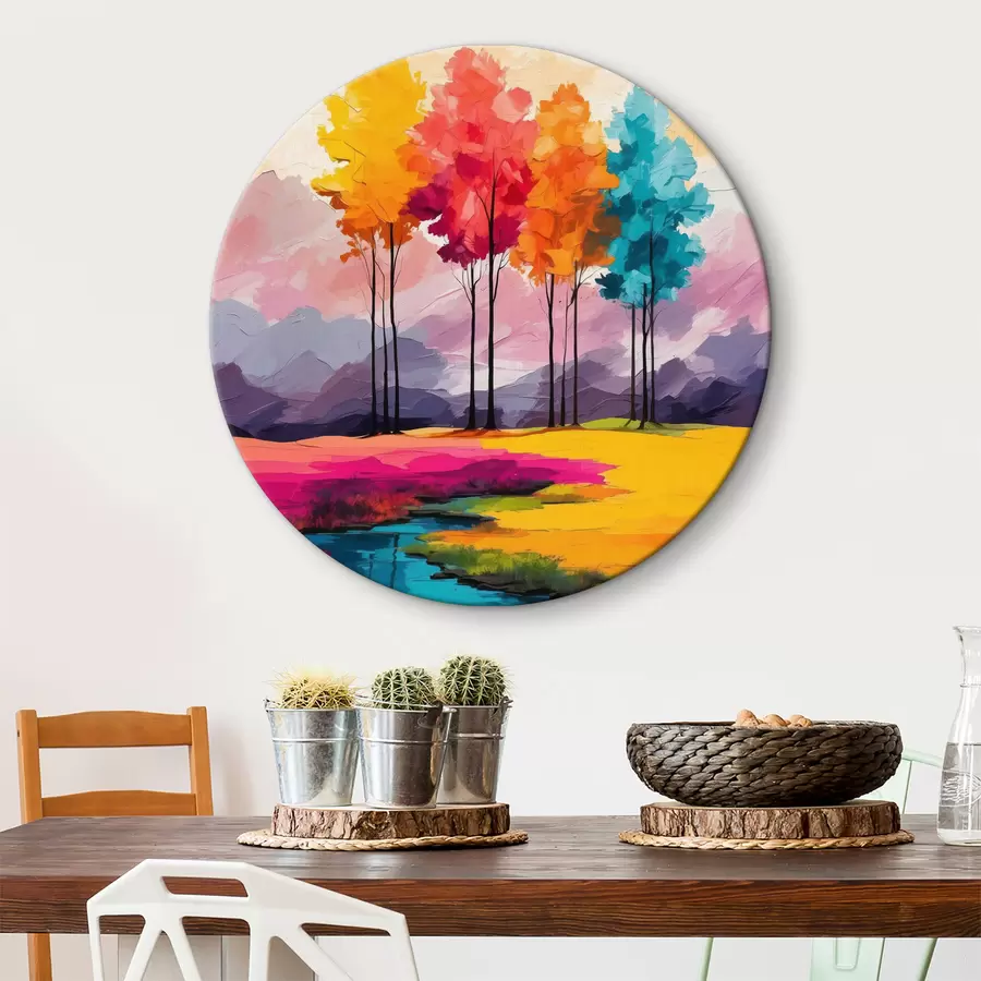 carta da parati Alberi acrilici multicolori nr. r40456