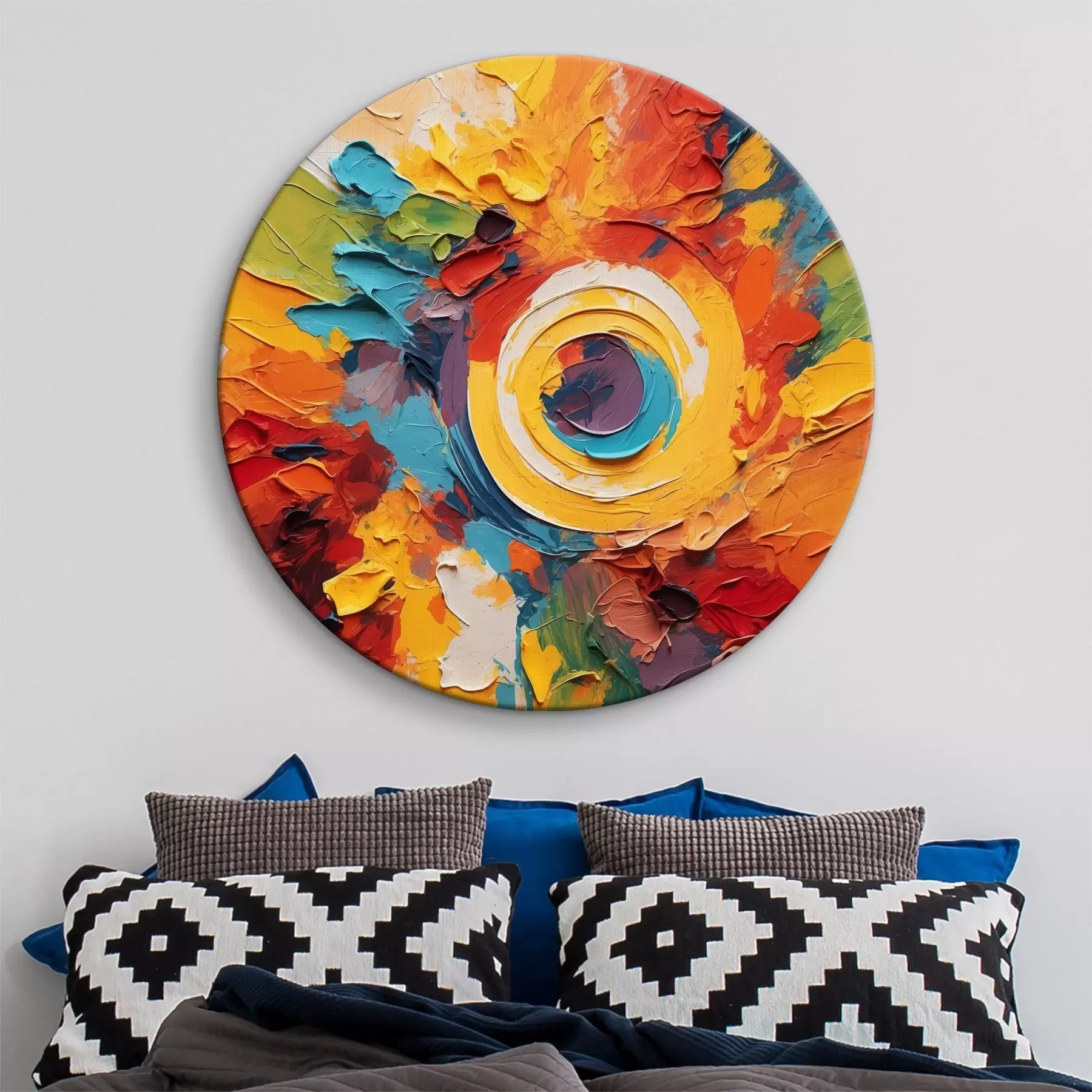 carta da parati Pittura ad olio astratta con un cerchio al centro nr. r40458