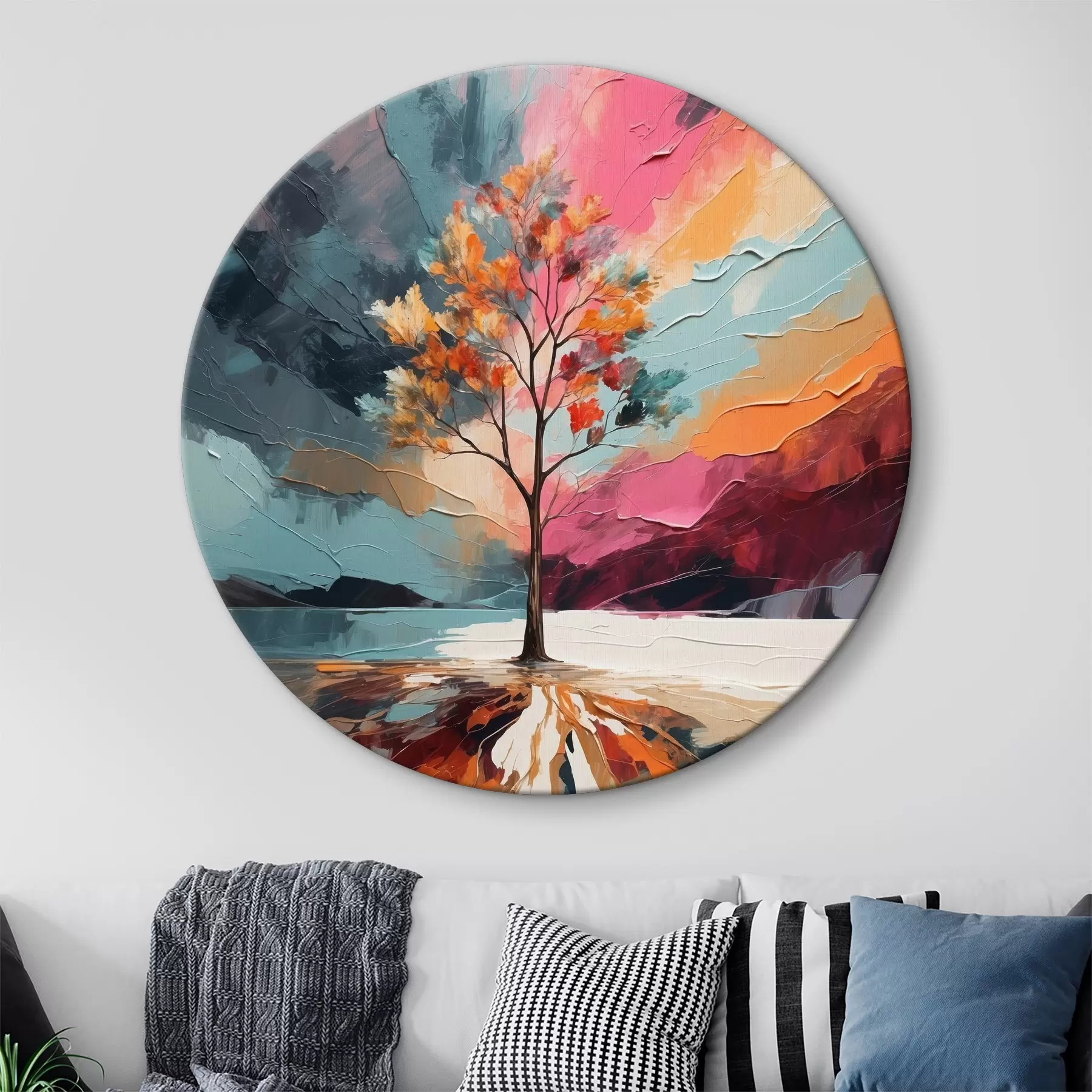 carta da parati Pittura acrilica astratta con albero nr. r40461