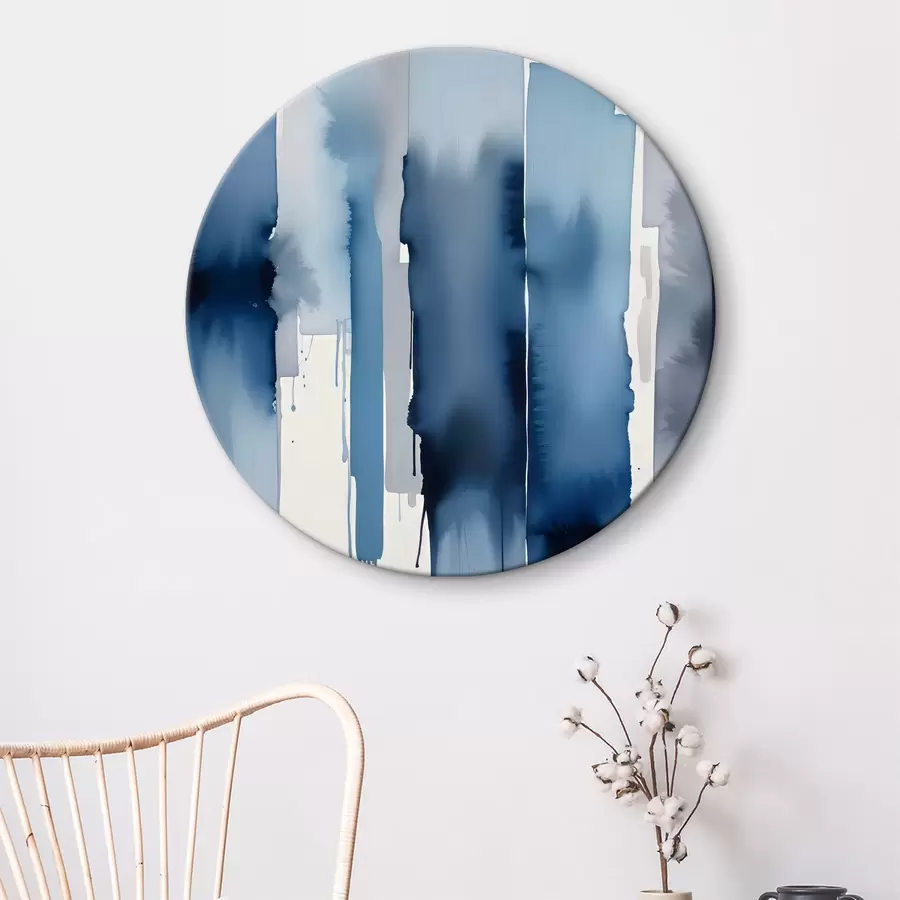 carta da parati Pennellate alte e astratte di acquerello in una composizione vaporosa e bluastra nr. r40564