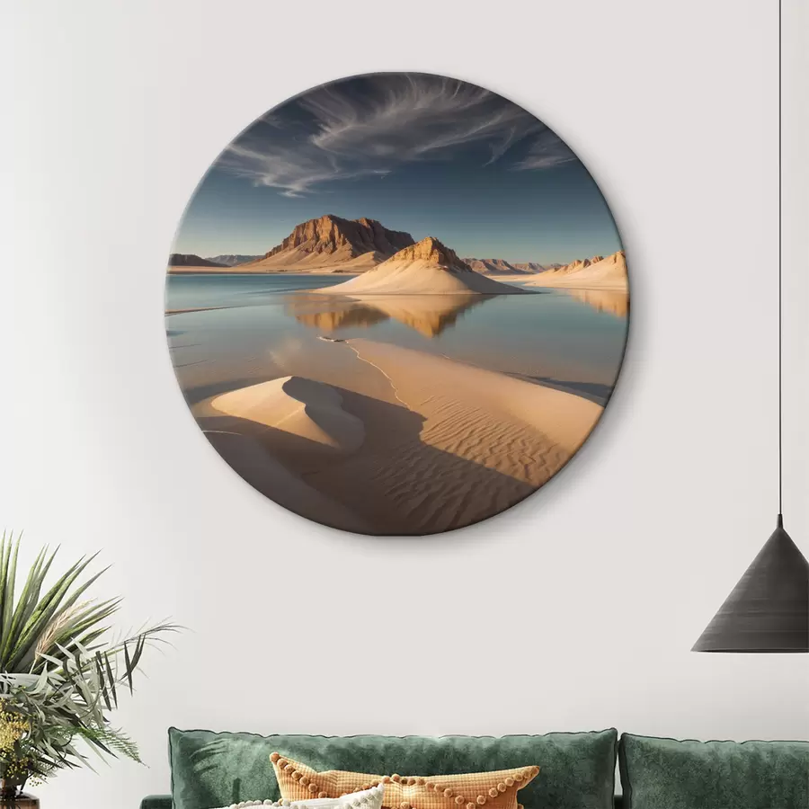 carta da parati Un vasto paesaggio desertico con alte formazioni rocciose che si riflettono nell'acqua bassa nr. r40568