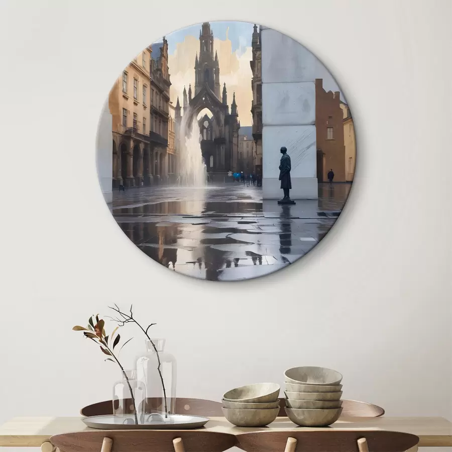 carta da parati Sullo sfondo si erge una cattedrale medievale dall'architettura gotica, con le sue guglie che si protendono verso il cielo nr. r40611