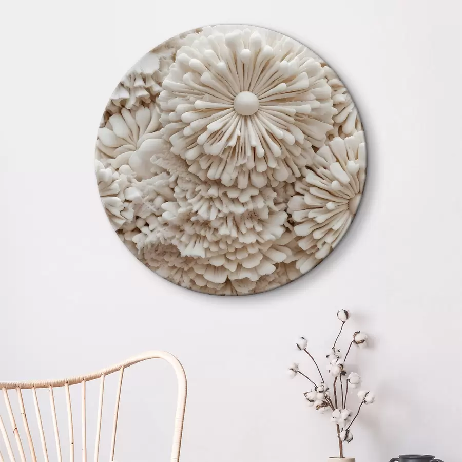 carta da parati Primo piano di un gruppo di delicate strutture coralline color crema che creano una stampa morbida e strutturata nr. r40614