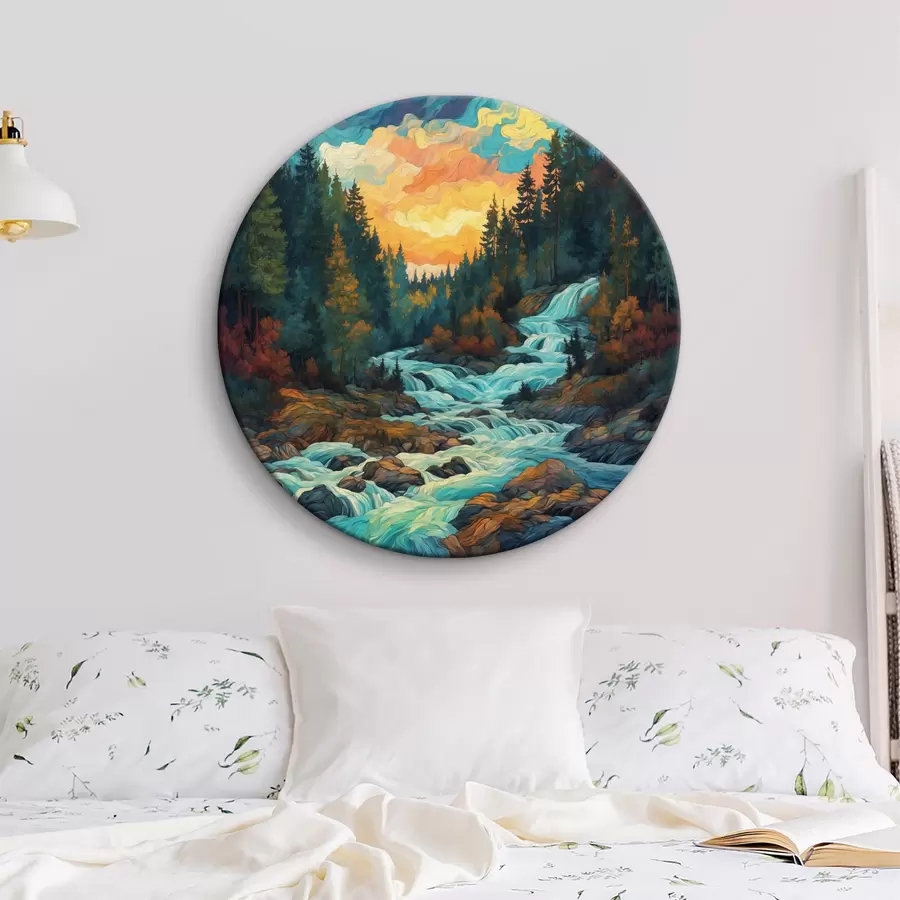 carta da parati Foresta di abeti rossi e cielo multicolore nr. r40639