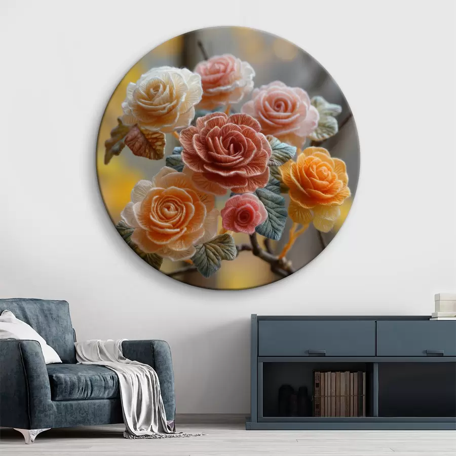 carta da parati Un soffice bouquet di rose lavorato a maglia in stile artigianale nr. r40673