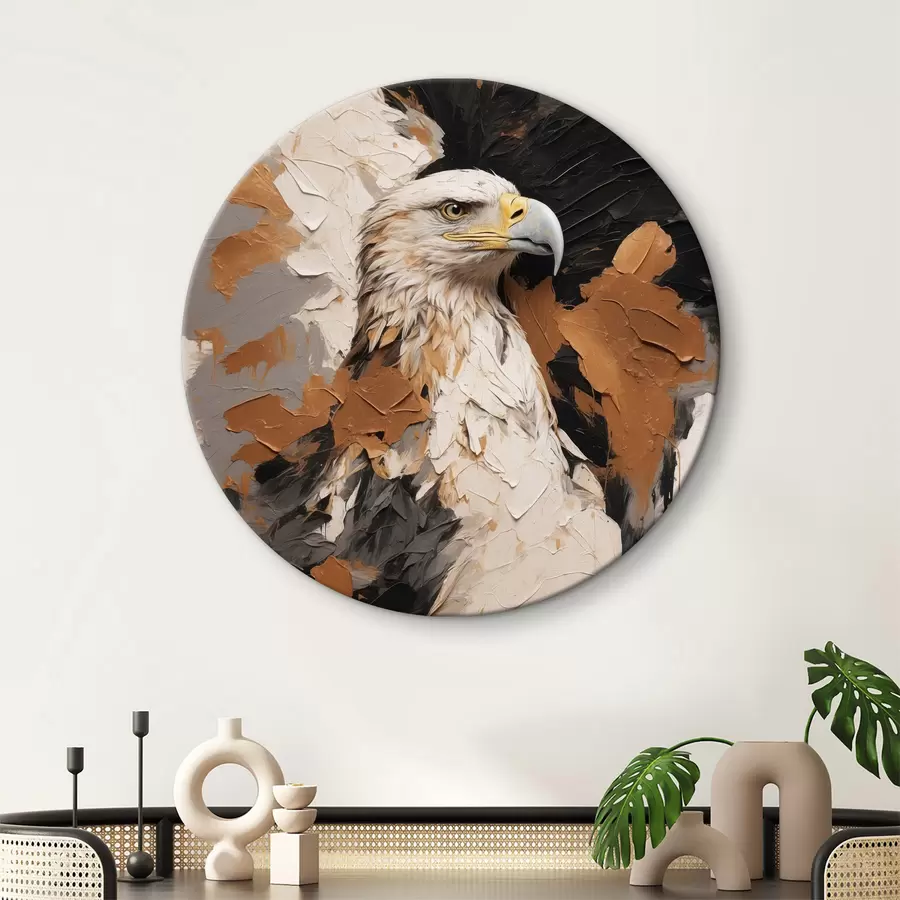 carta da parati Testa di aquila su sfondo astratto ad olio nr. r40693