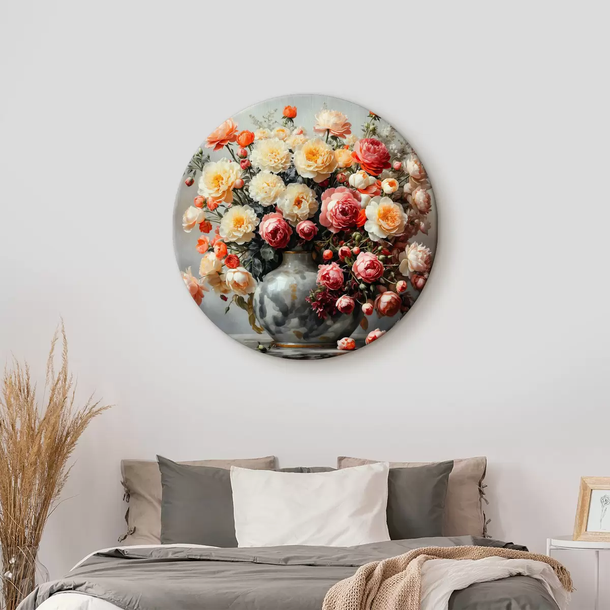 Quadri rotondi Un bouquet di fiori luminosi in un vaso r40733
