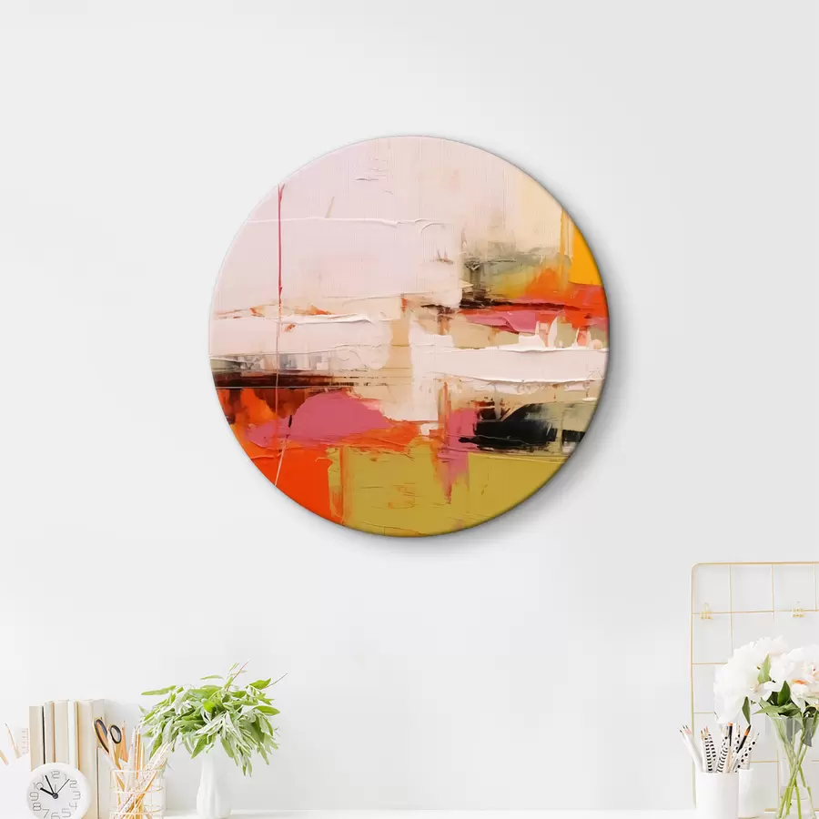 carta da parati Tratti di pittura astratta, colori rosso, giallo, verde, arancione nr. r40747