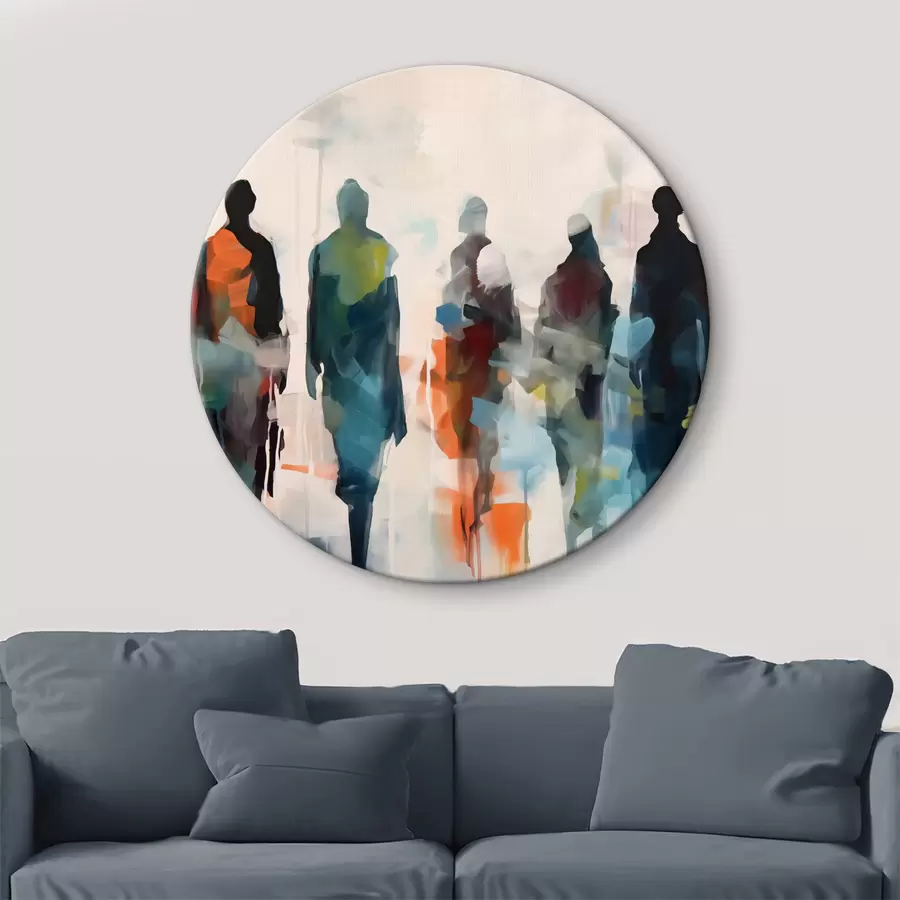 carta da parati Silhouette di un gruppo di persone astratte, imitazione delle pennellate nr. r40752