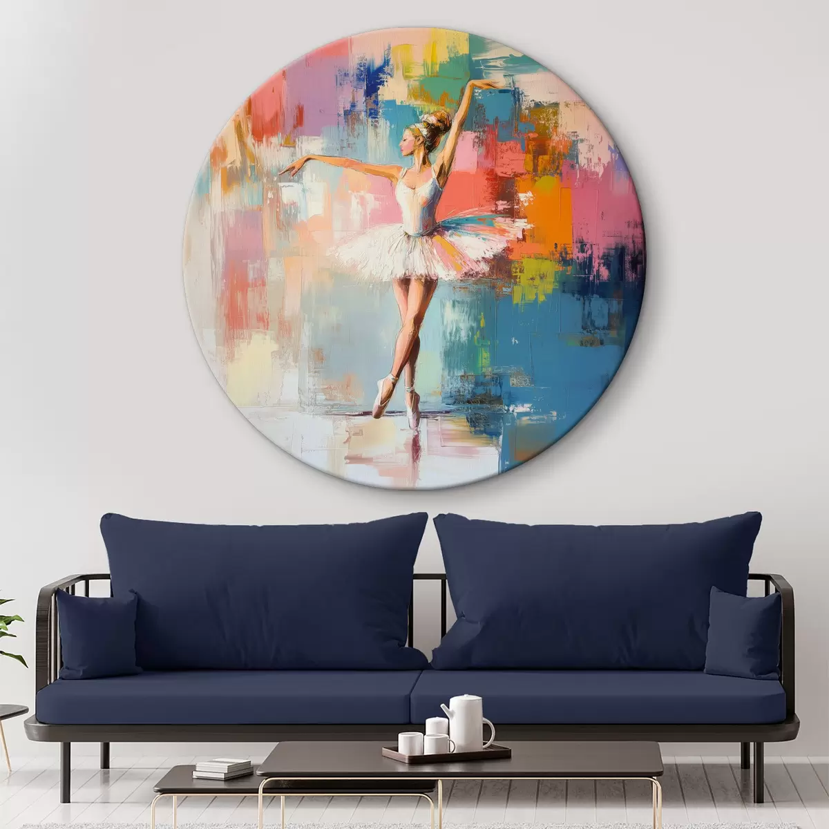Quadri rotondi Astrazione di una ballerina r40826