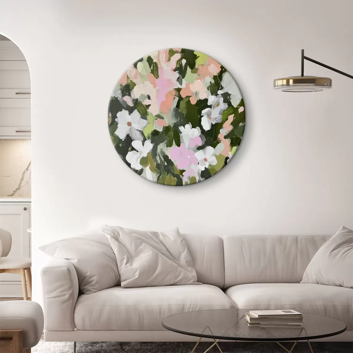 Quadri rotondi Fiori astratti r40828