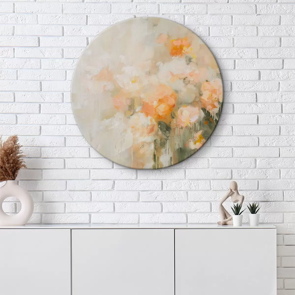 Quadri rotondi Fiori astratti r40830