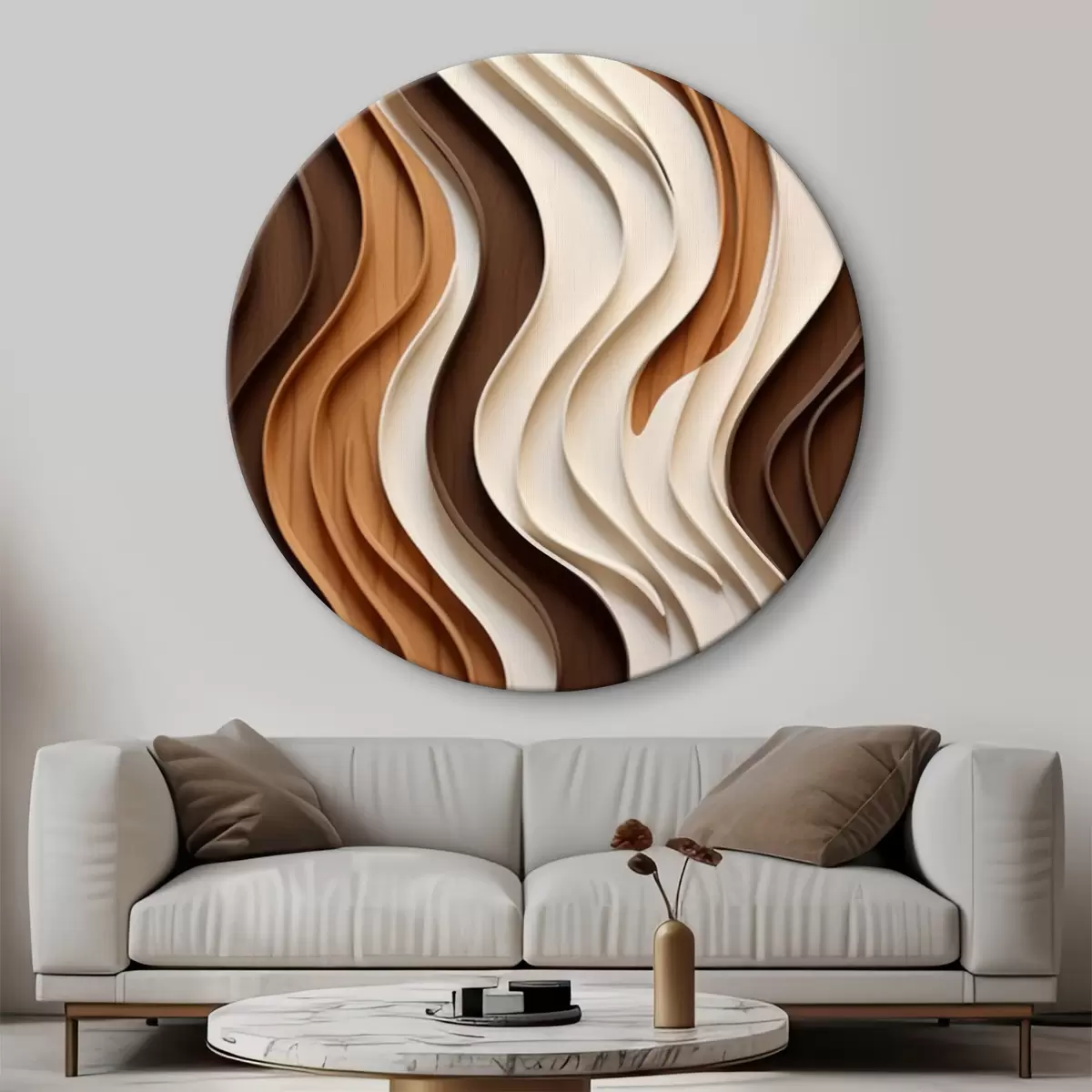 Quadri rotondi Onde di legno r40844