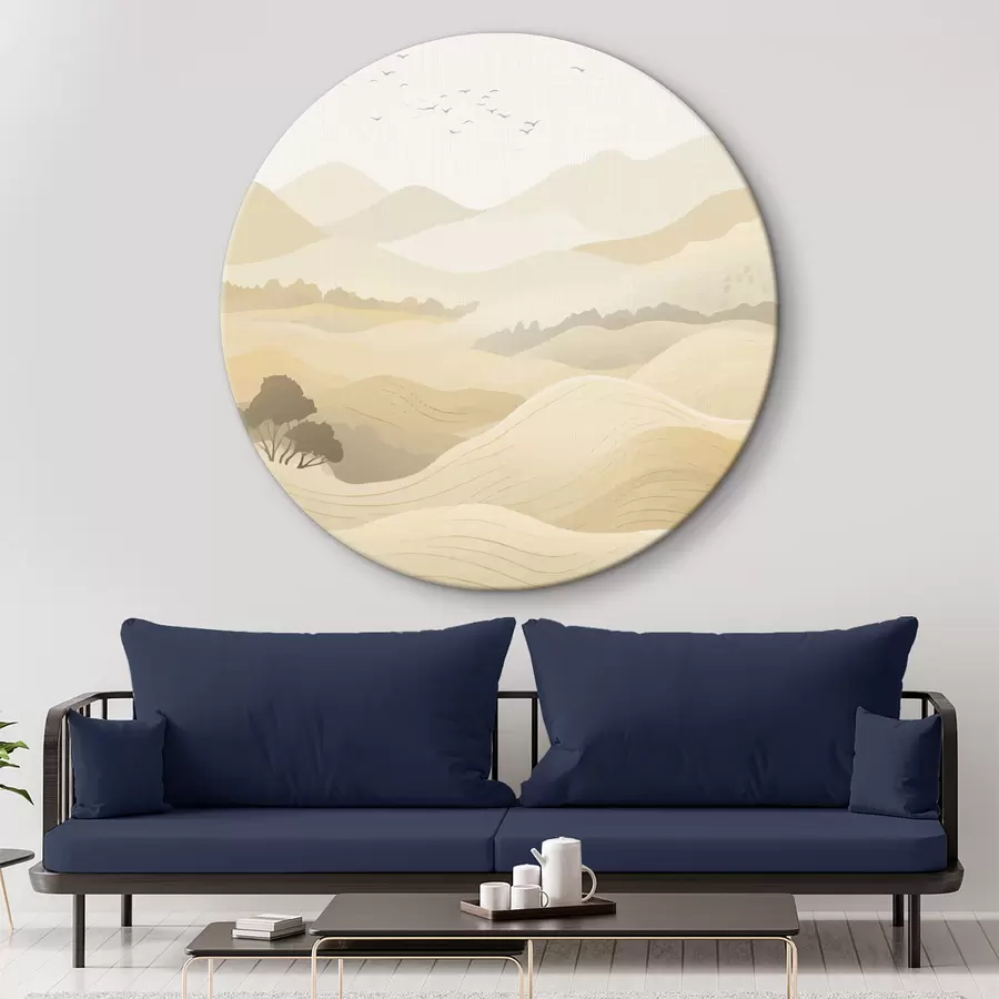 carta da parati Colline, colori tenui, alberi nr. r40845