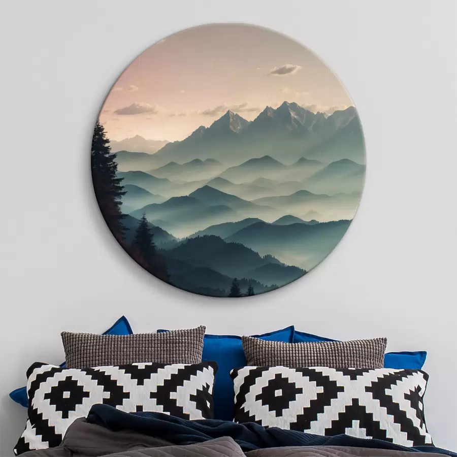 carta da parati Vista delle montagne nella nebbia nr. r40851