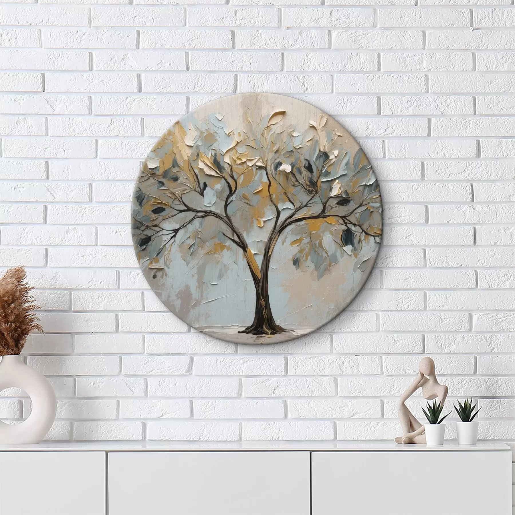 carta da parati Albero su sfondo astratto ad olio nr. r40858