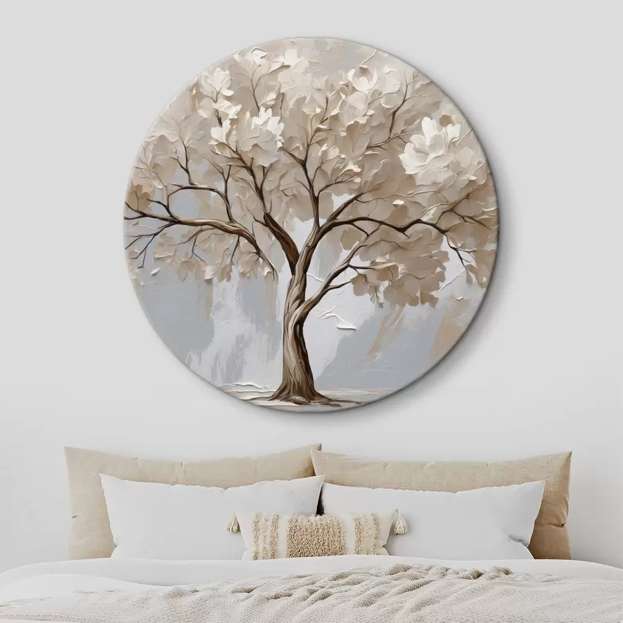 carta da parati Albero bianco su sfondo astratto ad olio nr. r40860