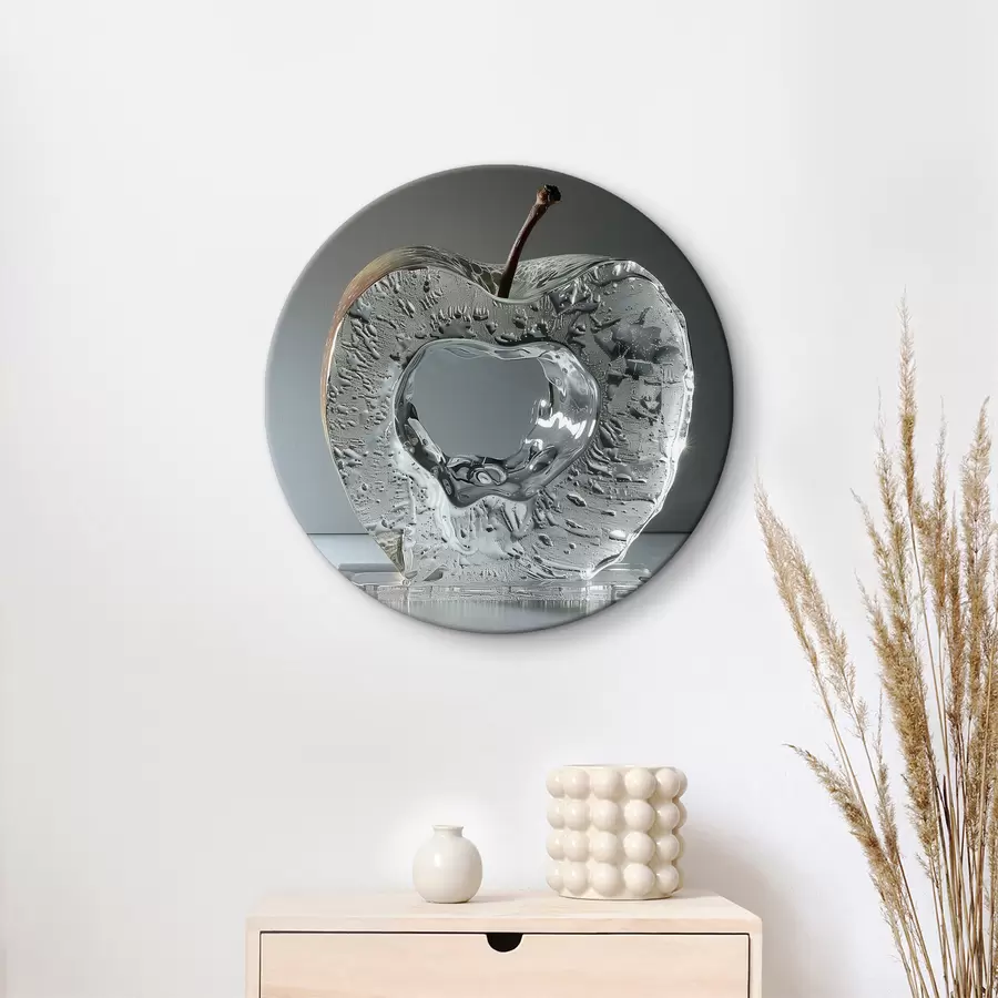 carta da parati Figura astratta di mela fatta di ghiaccio nr. r40910