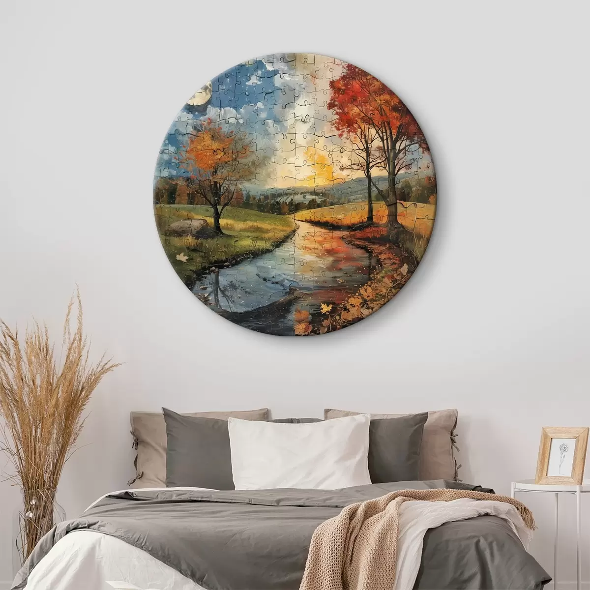 Quadri rotondi Collage di stagioni in stile puzzle r40920