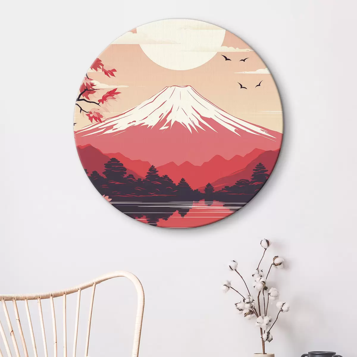 Quadri rotondi Paesaggio dei monti Fuji, stile giapponese, bella natura r40954