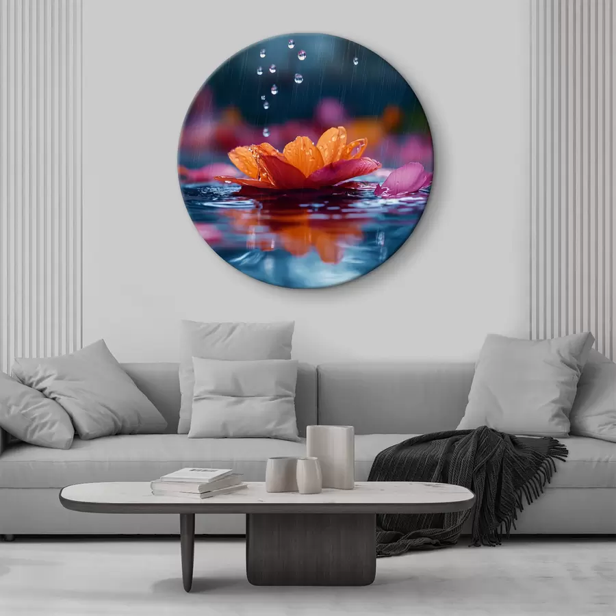 carta da parati Ninfea con gocce di pioggia nr. r40977