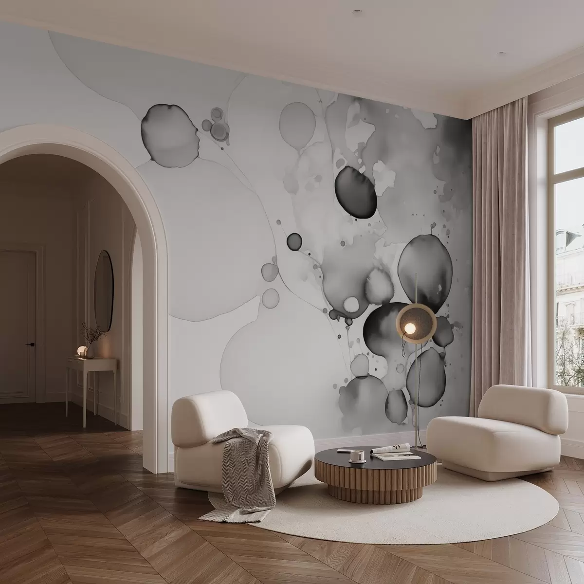 carta da parati Macchie imitazione acquerello bagnato nr. w02719