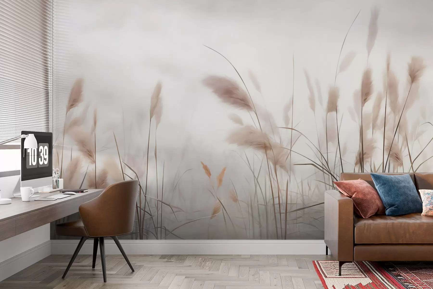 Carta da parati nature Pittura a imitazione di canna 