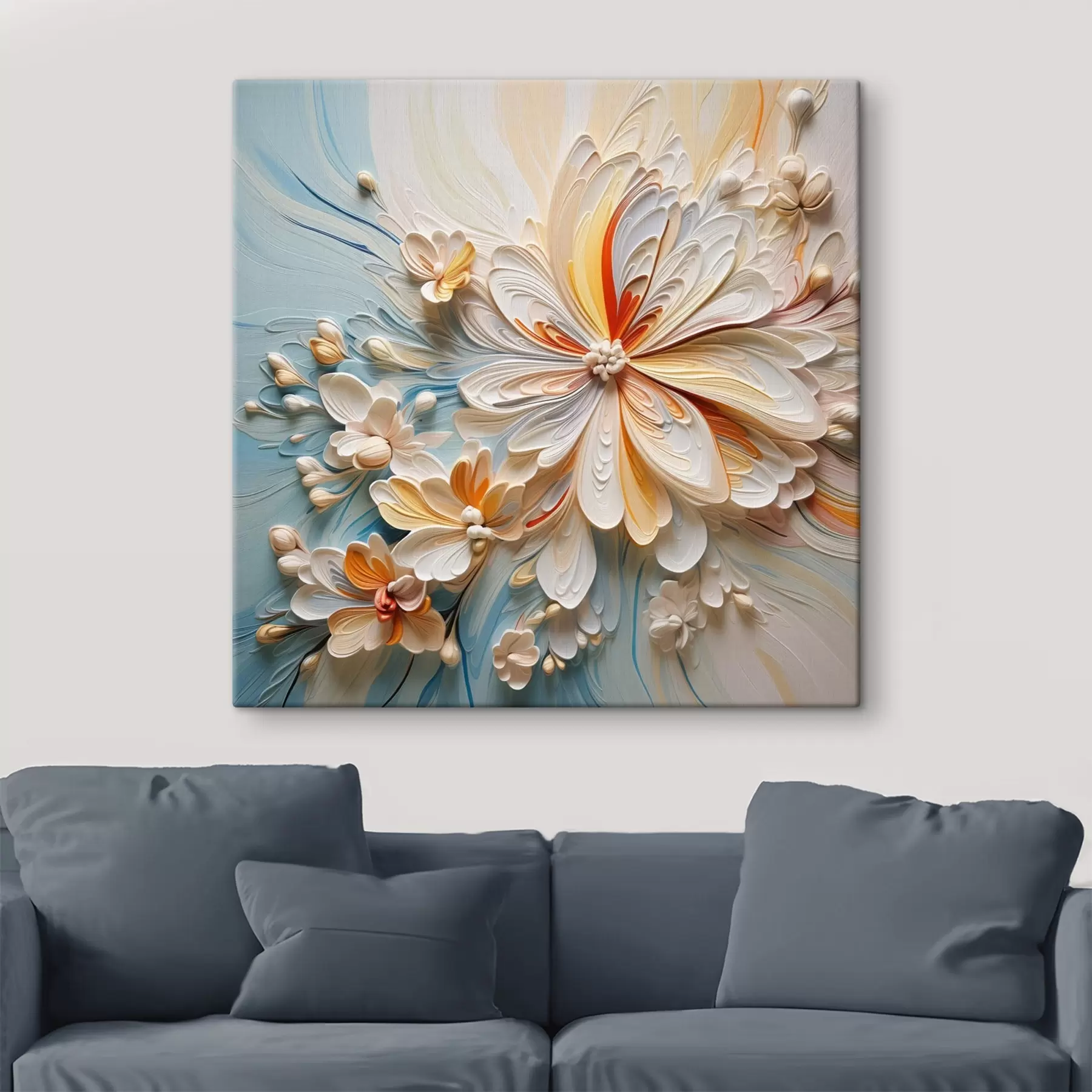 carta da parati Astrazione floreale volumetrica, modellazione per imitazione nr. s42189