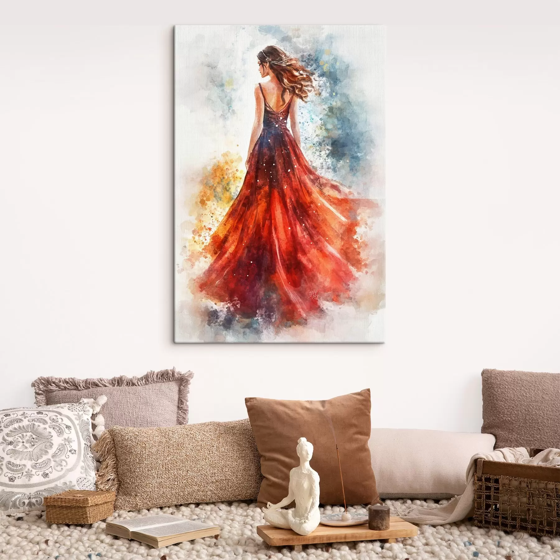 carta da parati Ragazza con un vestito rosso nr. s42193