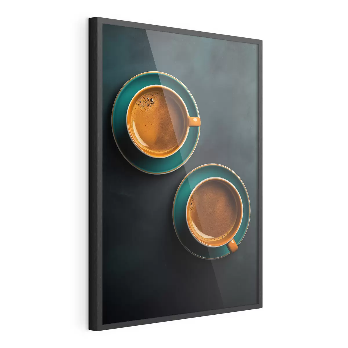 Poster Due tazze di caffè su sfondo scuro f42190