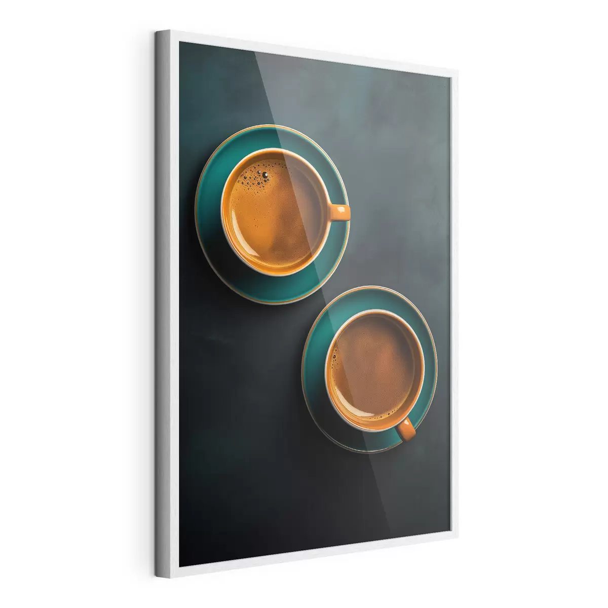 Poster Due tazze di caffè su sfondo scuro f42190