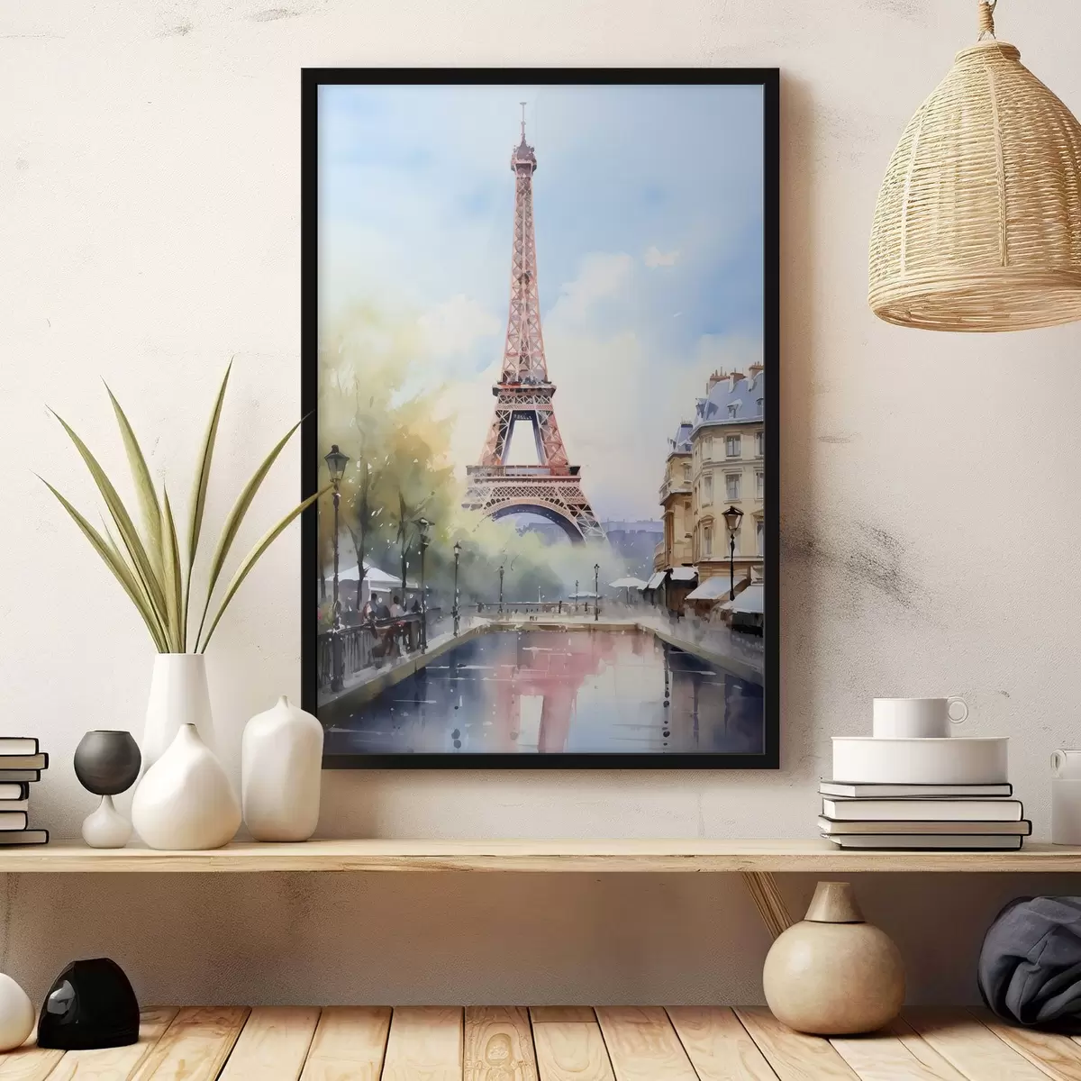Poster Veduta di Parigi in stile acquerello f42192