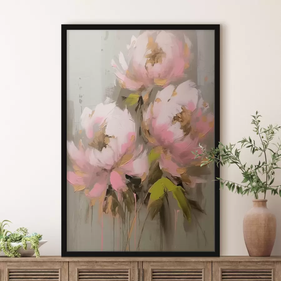 carta da parati Tre fiori di peonia nr. f42349