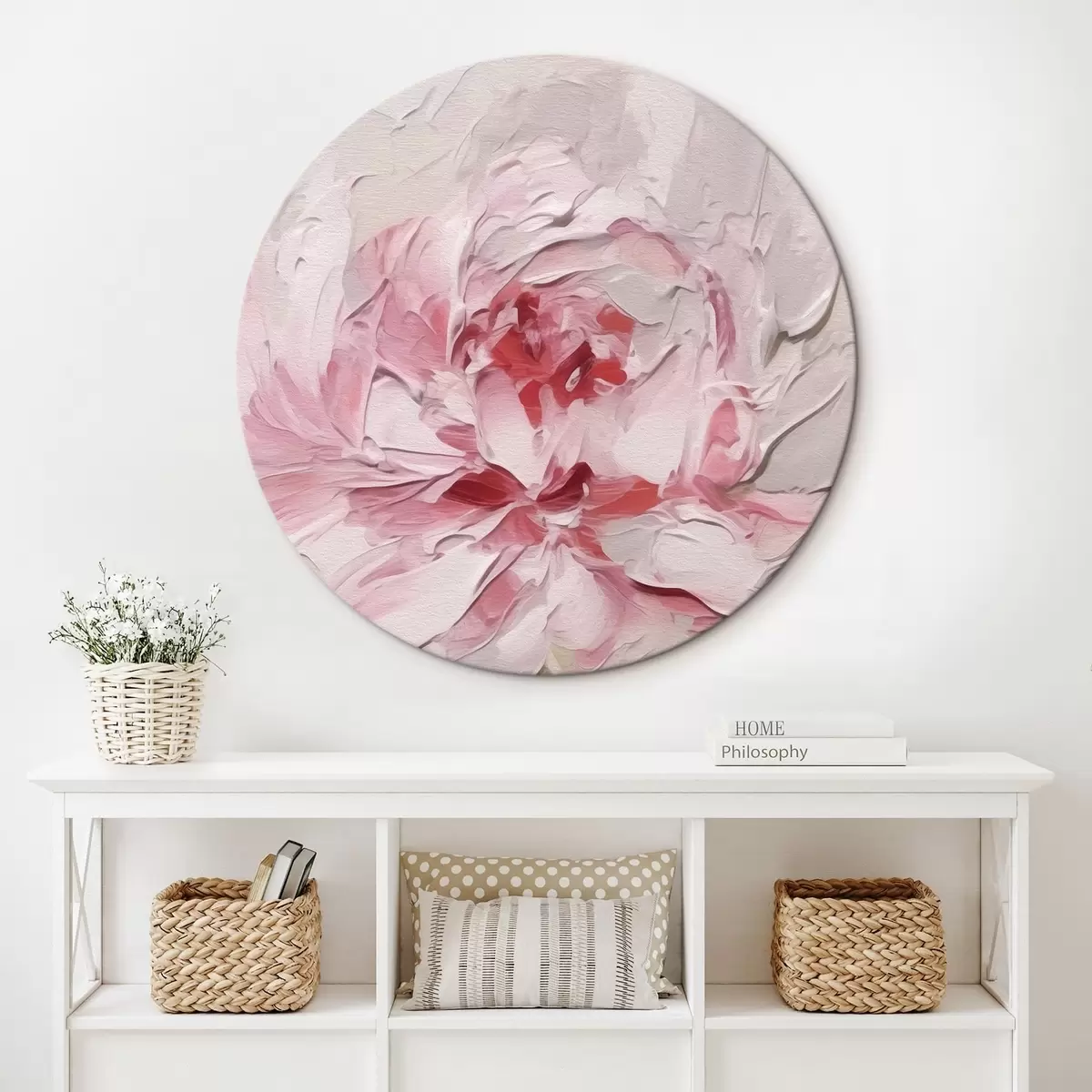 Quadri rotondi Fiore di peonia rosa r42336