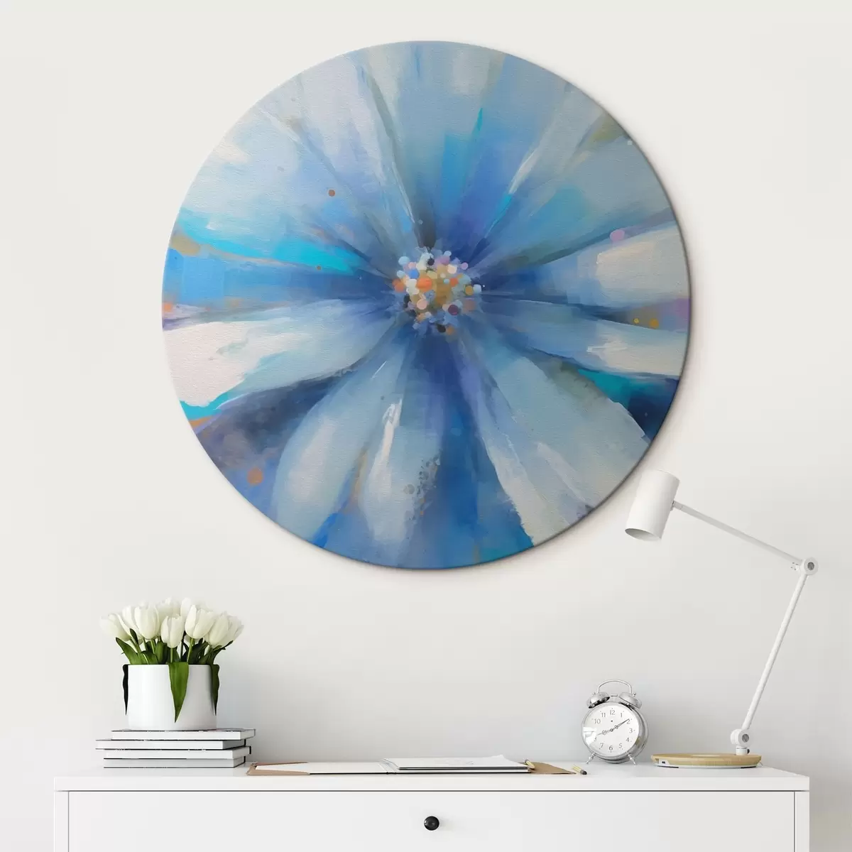 Quadri rotondi Fiore blu r42344