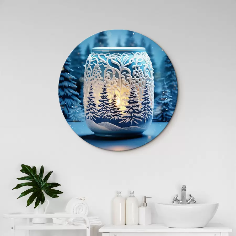 carta da parati Candela sullo sfondo di un paesaggio invernale nr. r42380