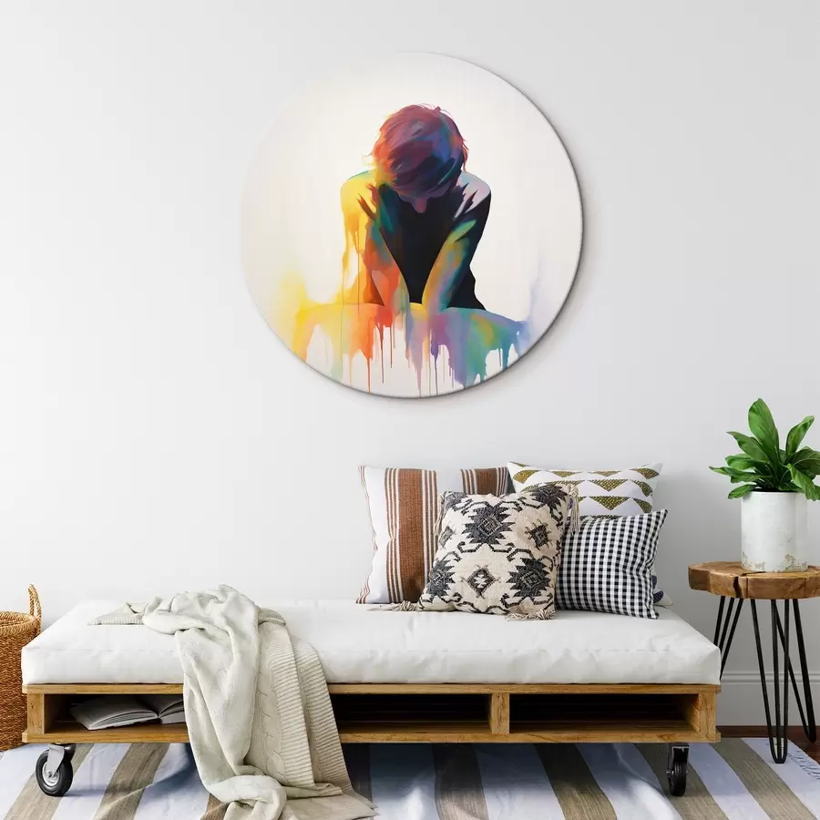 carta da parati Sagoma di un ragazzo con vernici nr. r42381