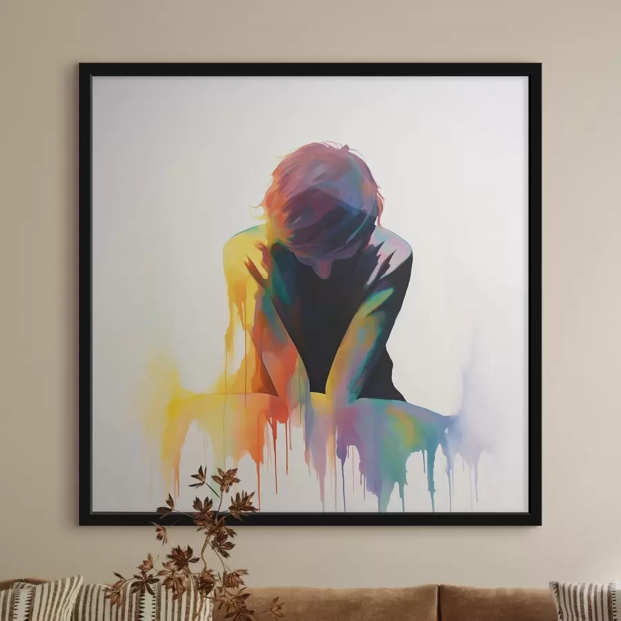 carta da parati Sagoma di un ragazzo con vernici nr. f42381