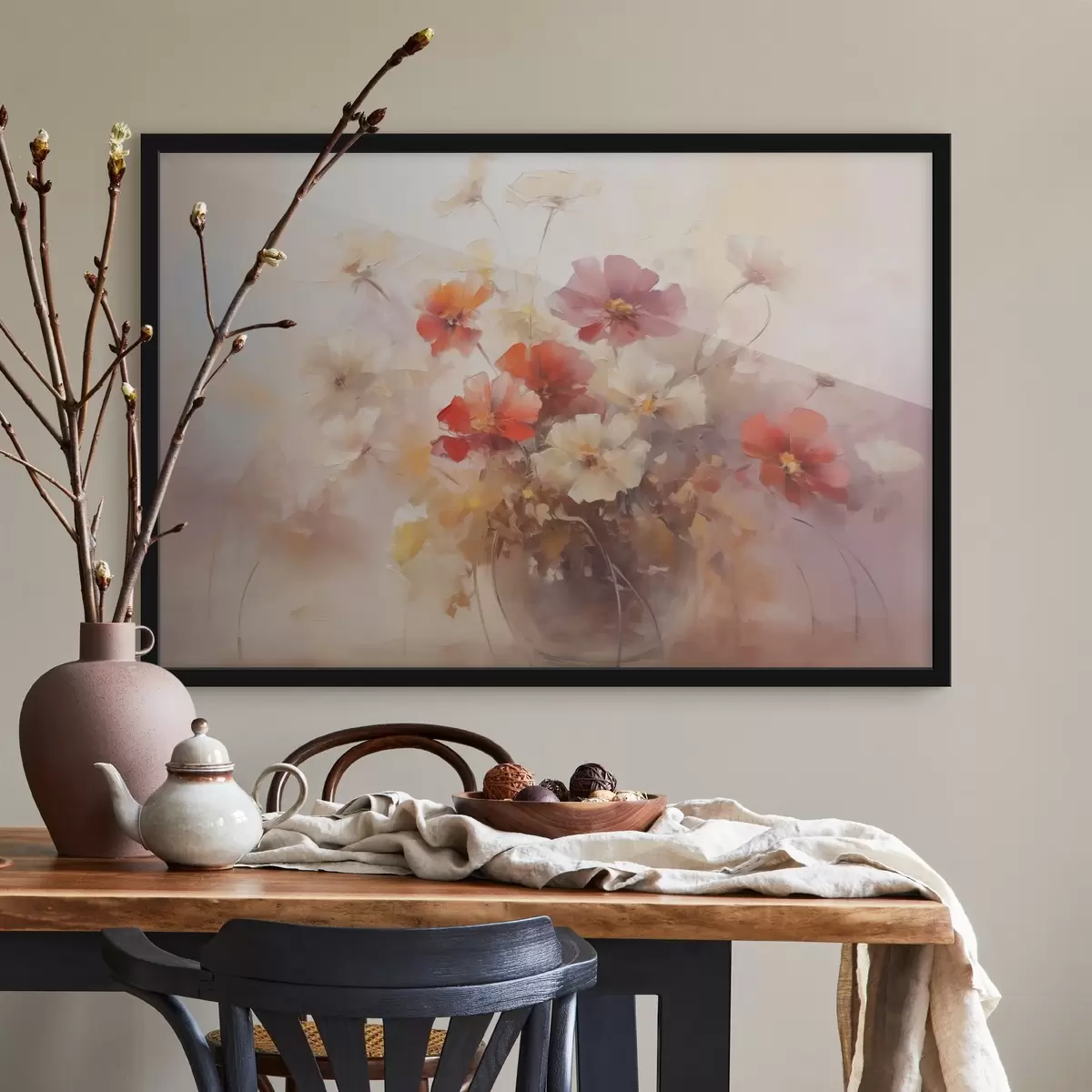 Poster Fiori in vaso imitazione di un dipinto f42413