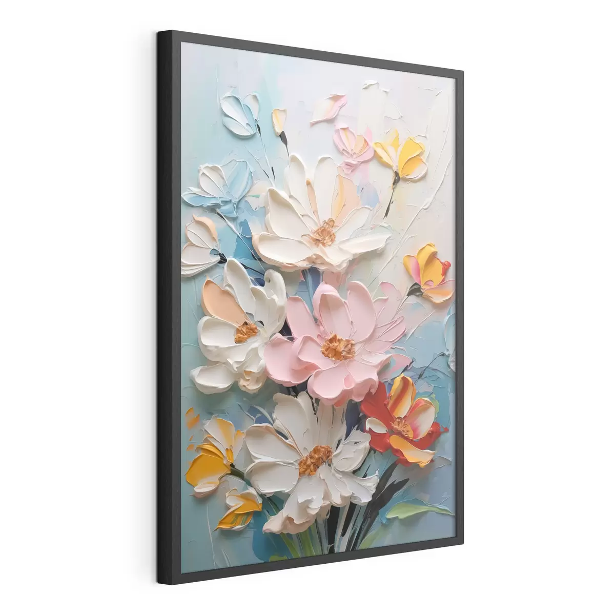 Poster I fiori luminosi imitano le pennellate di colore f42419