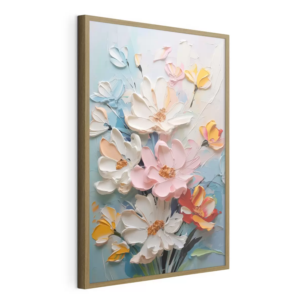 Poster I fiori luminosi imitano le pennellate di colore f42419
