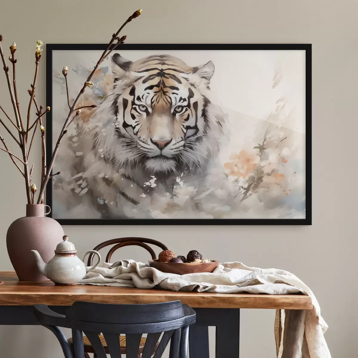 Poster Ritratto astratto di una tigre tra le macchie f42421