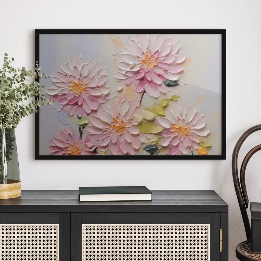 carta da parati Crisantemi a imitazione di pennellate di pittura nr. f42423