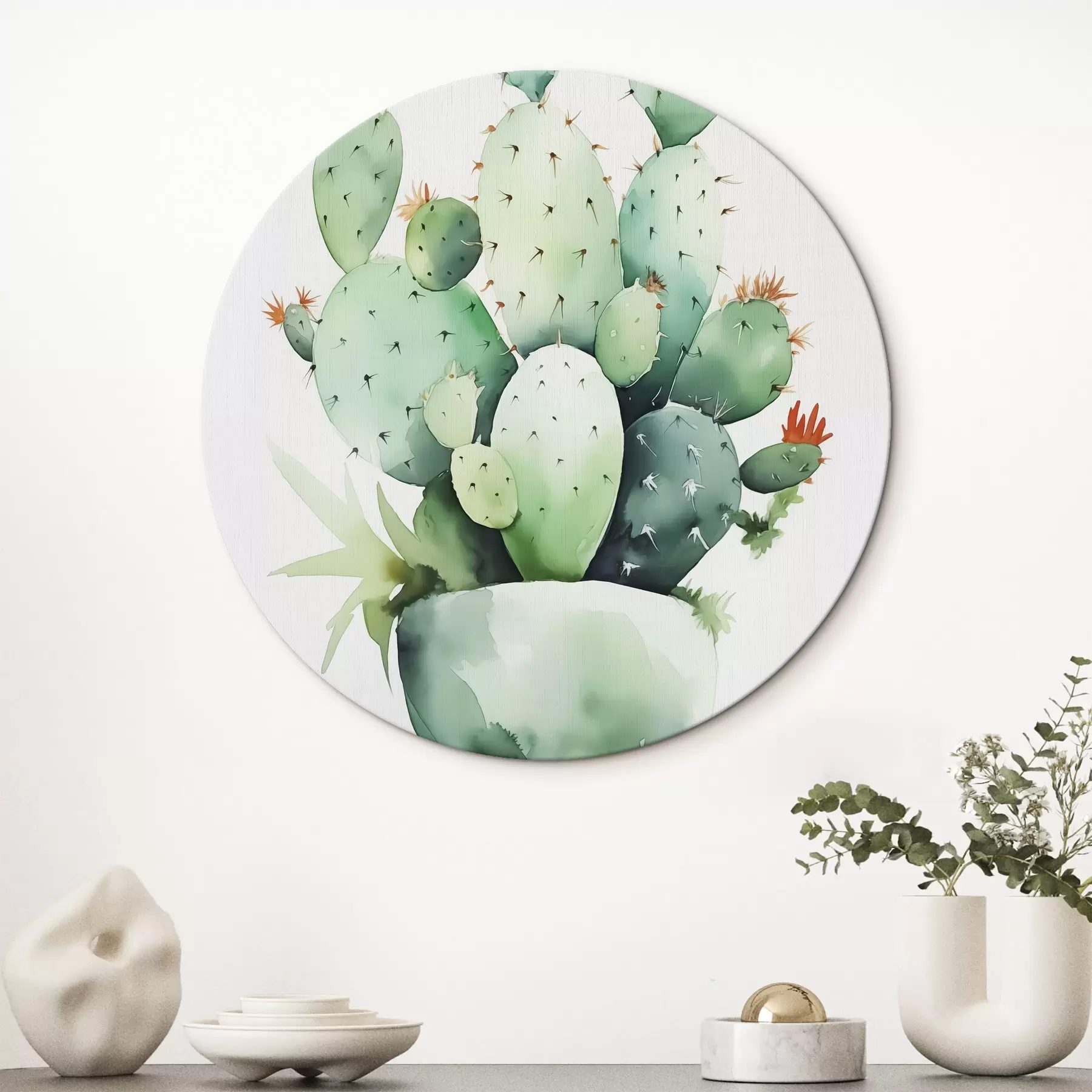 carta da parati Imitazione di cactus ad acquerello bagnato nr. r42410