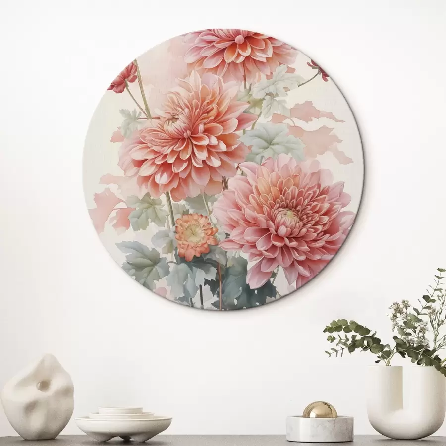 carta da parati Crisantemi ad imitazione dell'acquerello nr. r42416