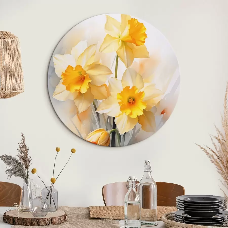 carta da parati Narcisi gialli imitazione acquerello nr. r42418